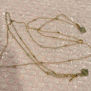 LOT OF 2 TESSA LONG + SHORT NECKLACES BY FORNASH GOLD BLING PETITE STONES GUC